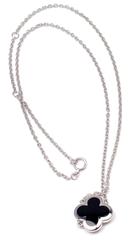 Van Cleef & Arpels Pure Alhambra Black Onyx White Gold Pendant Necklace