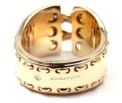 Hermes iamond Lace Up Wide Yellow Gold Band Ring
