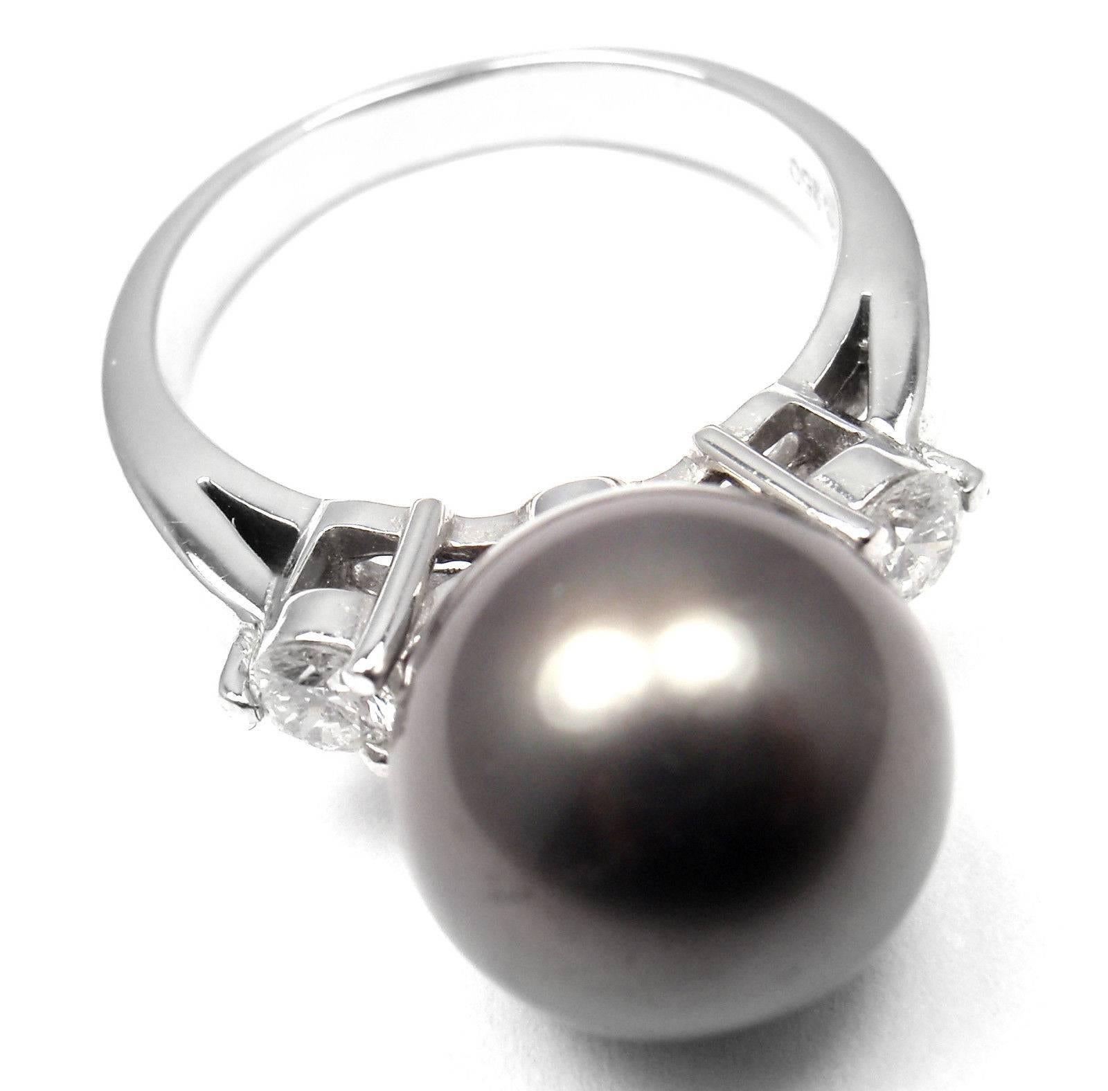 black pearl ring with diamonds