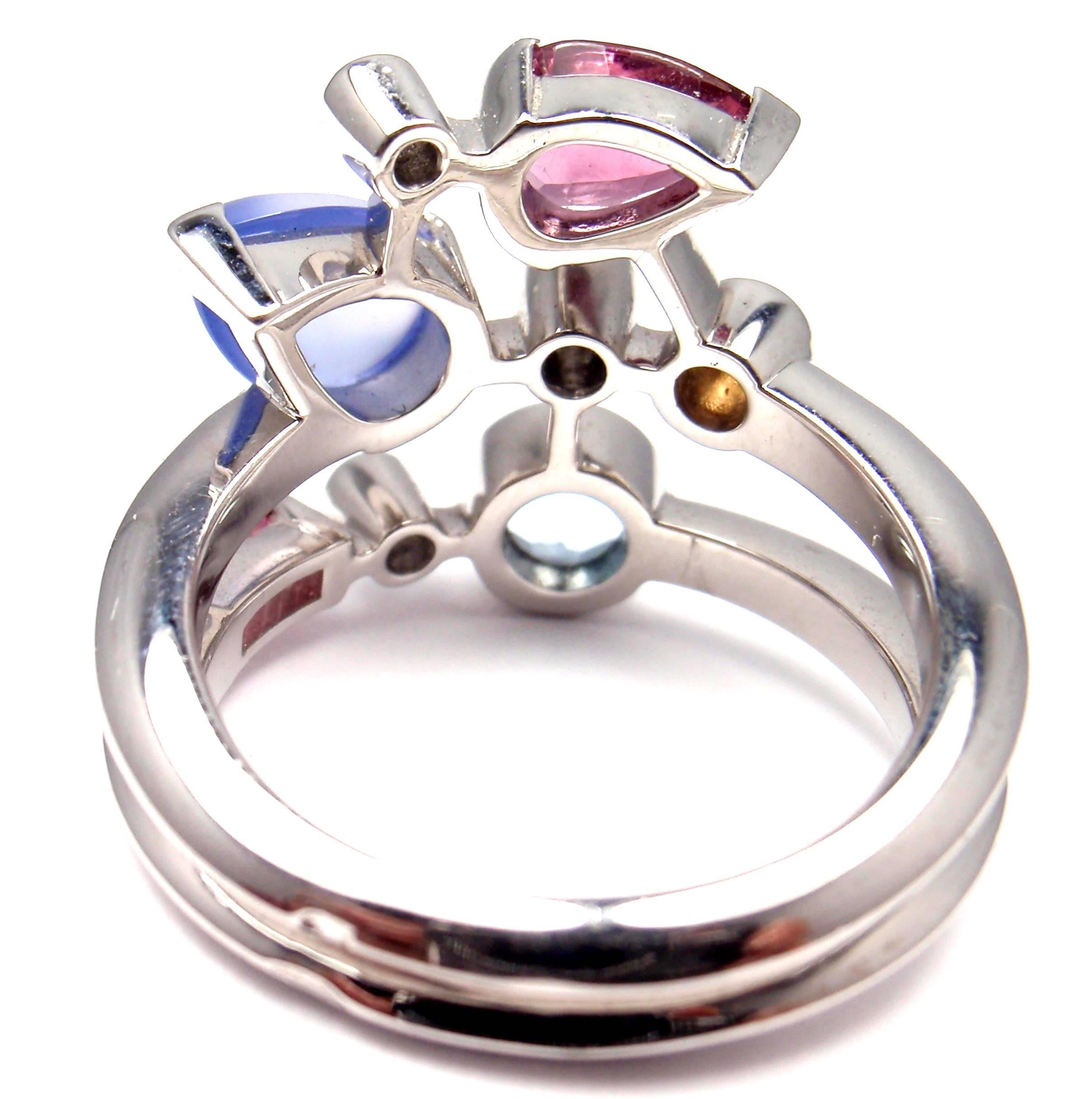 Women's Cartier Meli Melo Aquamarine Chalcedony Diamond Platinum Ring