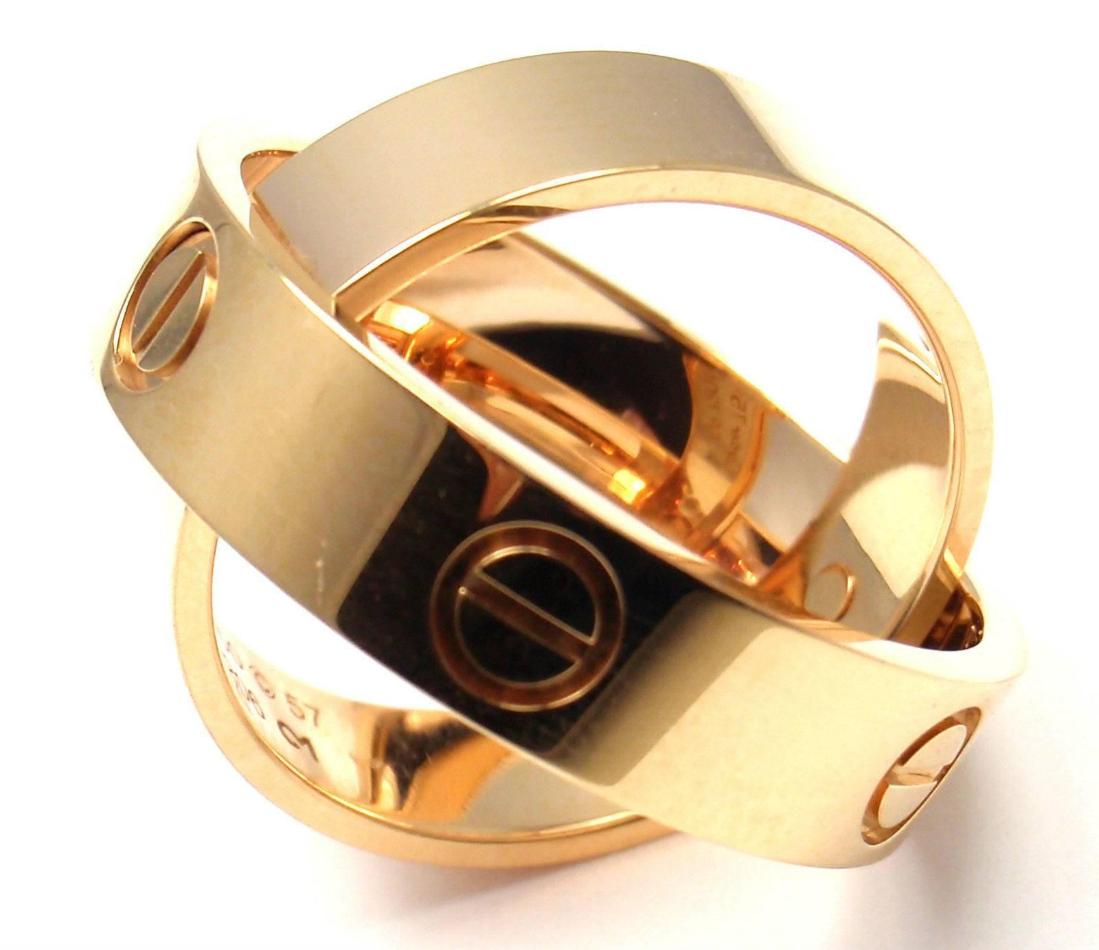 Cartier Gold Love Band Ring Pendant Combination  3