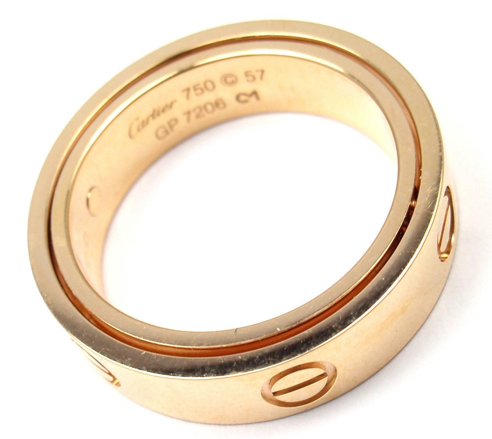 Cartier Gold Love Band Ring Pendant Combination  In New Condition In Holland, PA