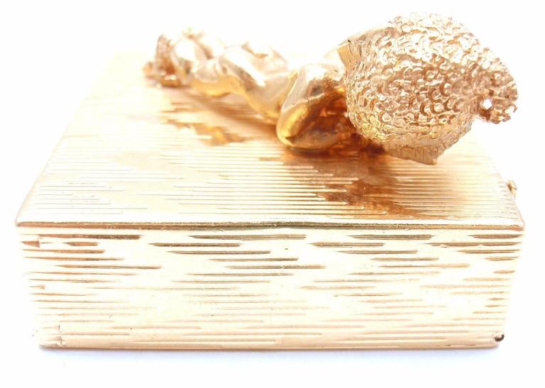 Ruser Sapphire Gold Angel Pocket Compact Storage Box at 1stDibs