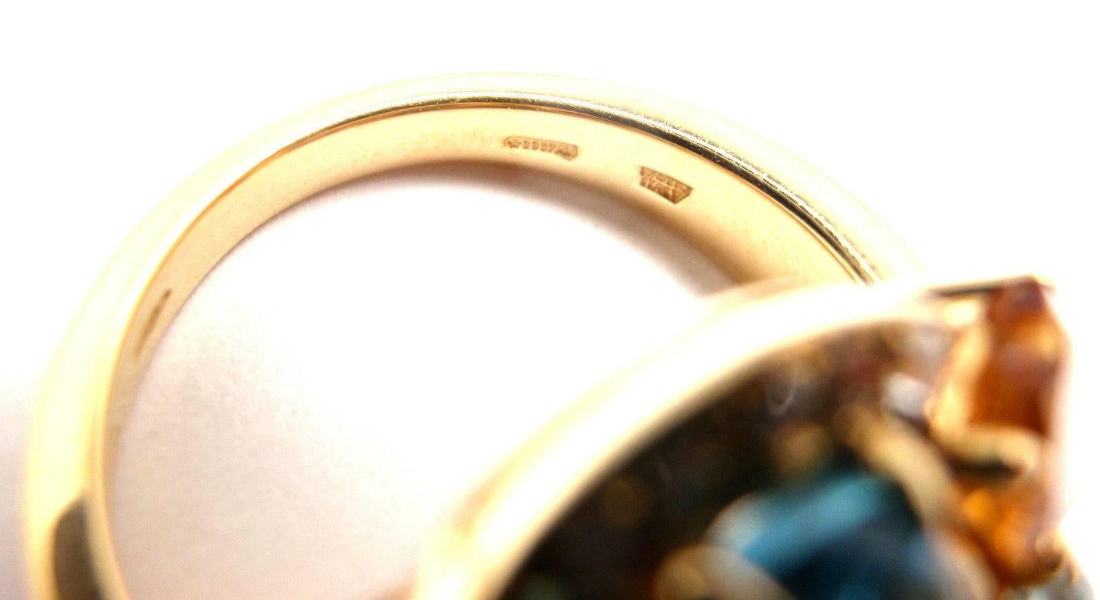 Women's Bulgari Cerchi Multicolored Stone Diamond Gold Ring