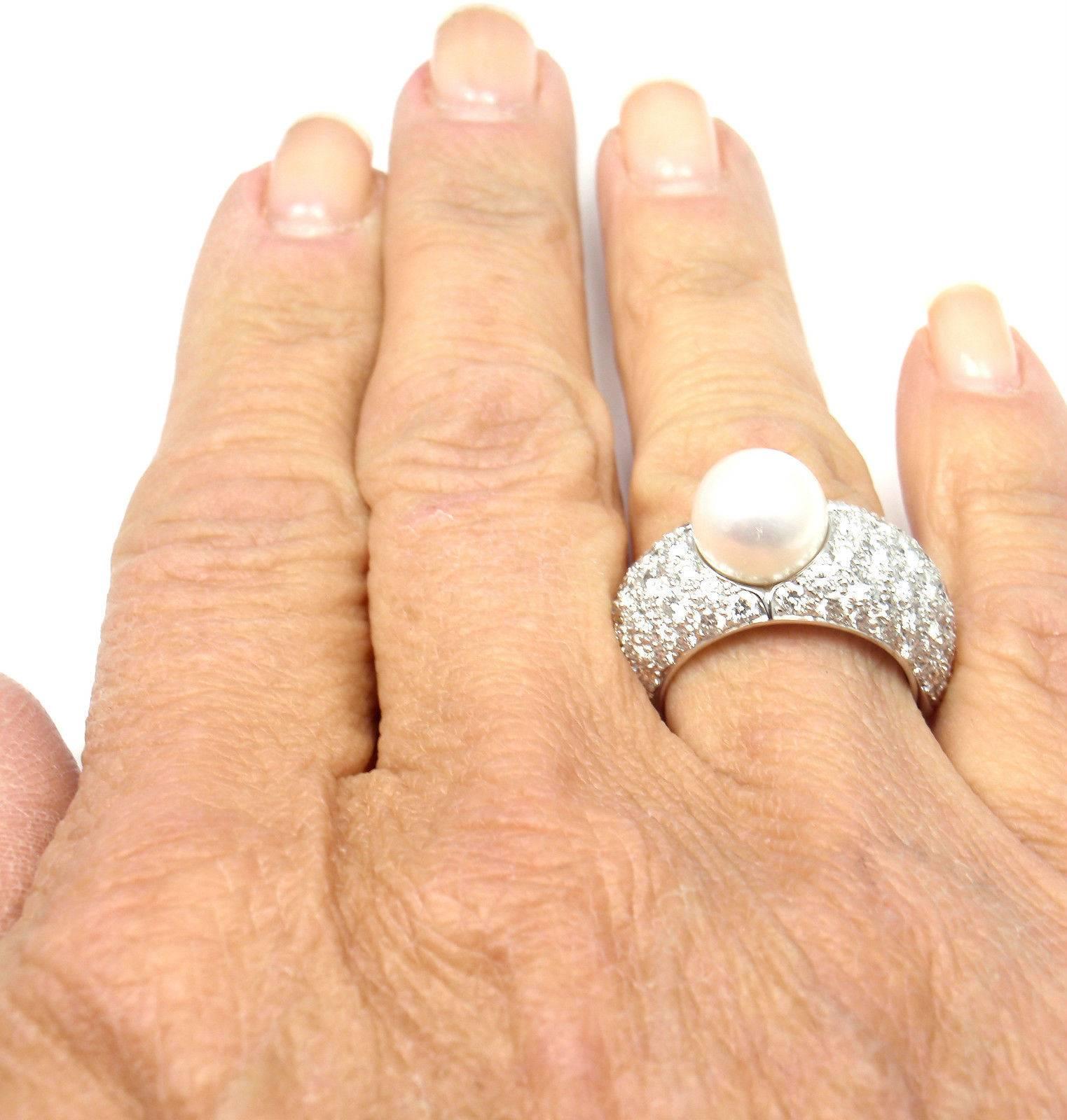 Cartier Juliette Zuchtperlen-Diamant-Goldring 3