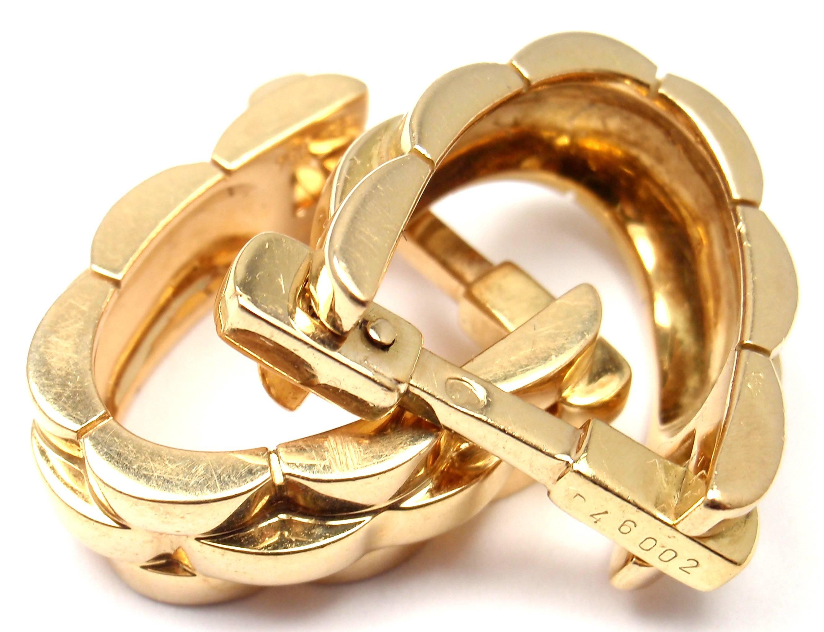 Cartier Panthere Maillon Stirrup Gold Cufflinks For Sale 2