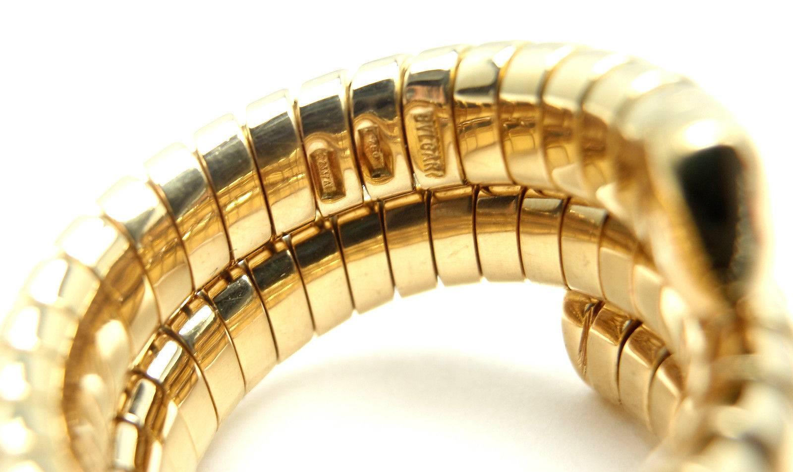 Women's or Men's Bulgari Wrap Tubogas Gold Snake Ring