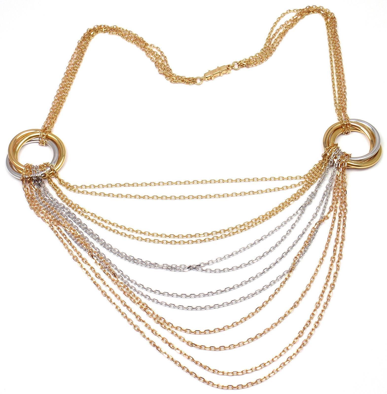 Women's Cartier Trinity de Cartier Diamond  Multicolor Gold Necklace