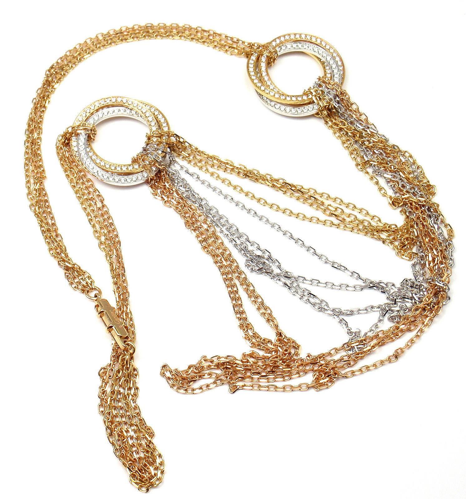 Cartier Trinity de Cartier Diamant-Halskette aus mehrfarbigem Gold 5