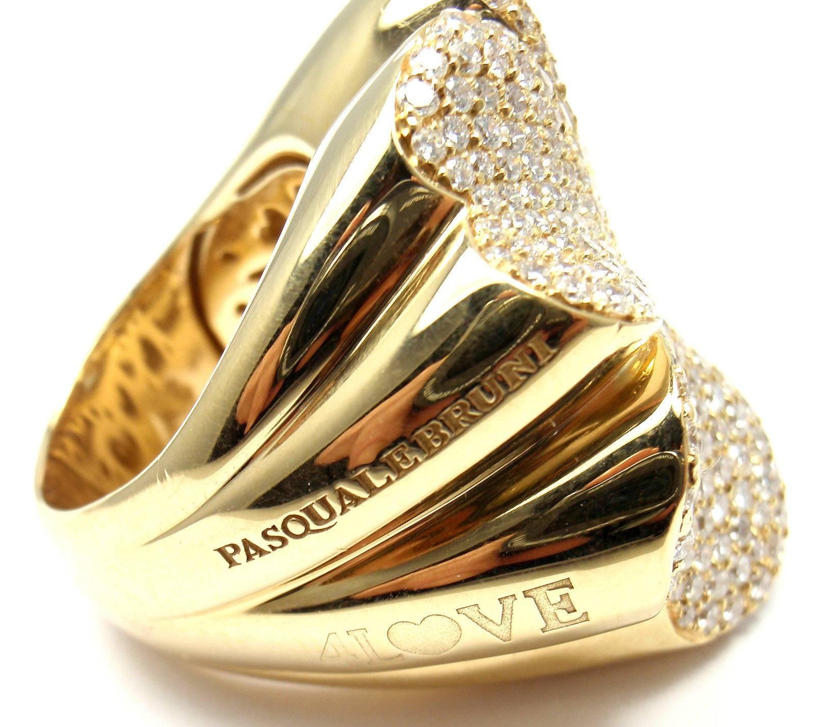 Pasquale Bruni 4LOVE Diamant Gold Vierblättriger Kleeblatt Ring im Zustand „Neu“ in Southampton, PA