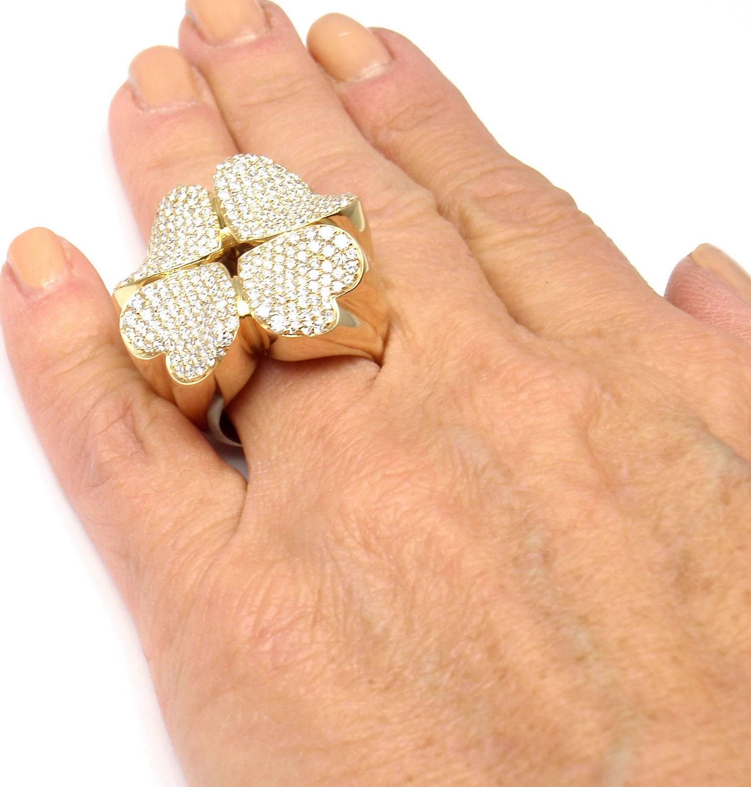 Pasquale Bruni 4LOVE Diamant Gold Vierblättriger Kleeblatt Ring 1