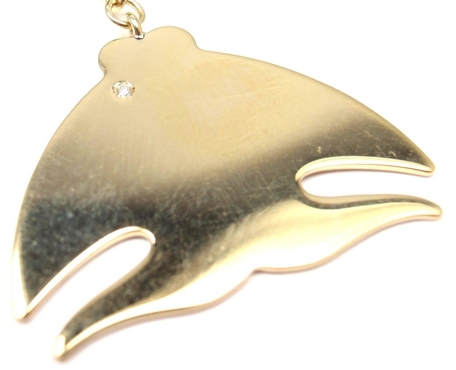 Pasquale Bruni Le Monde Diamond Gold Drop Fish Earrings 1
