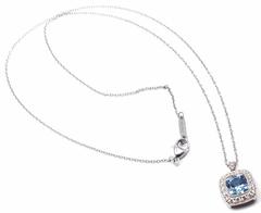 Tiffany & Co. Aquamarine Diamond Platinum Legacy Pendant Necklace