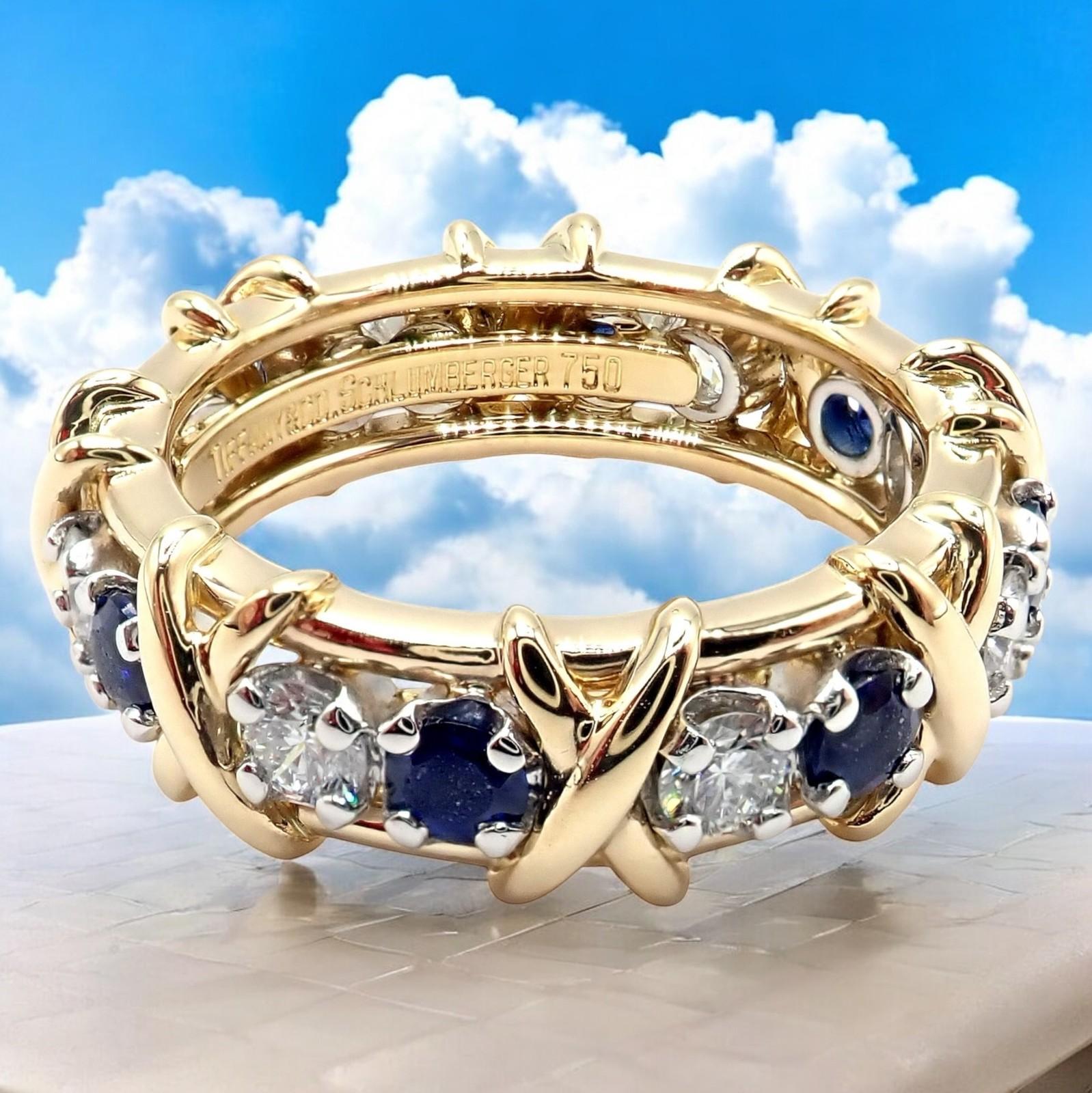Tiffany & Co. Jean Schlumberger Anello con zaffiro e diamante in oro e platino in vendita 4