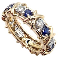 Tiffany & Co. Jean Schlumberger Anello con zaffiro e diamante in oro e platino