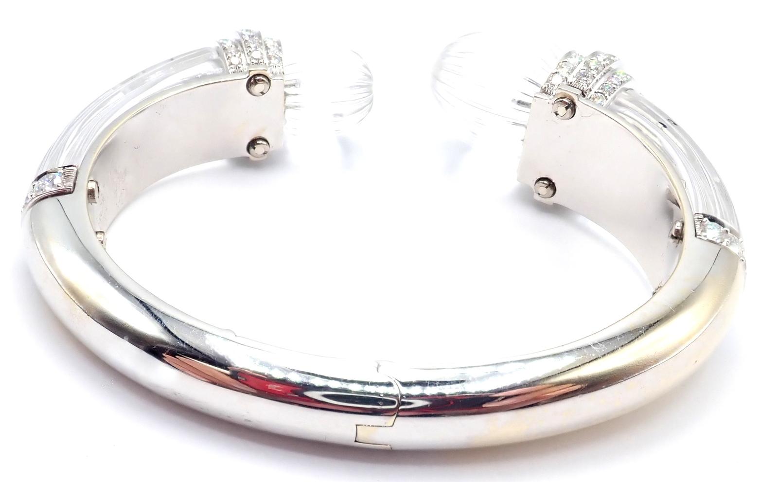 David Webb Bracciale con diamanti e cristalli di rocca in oro bianco e platino in vendita 6
