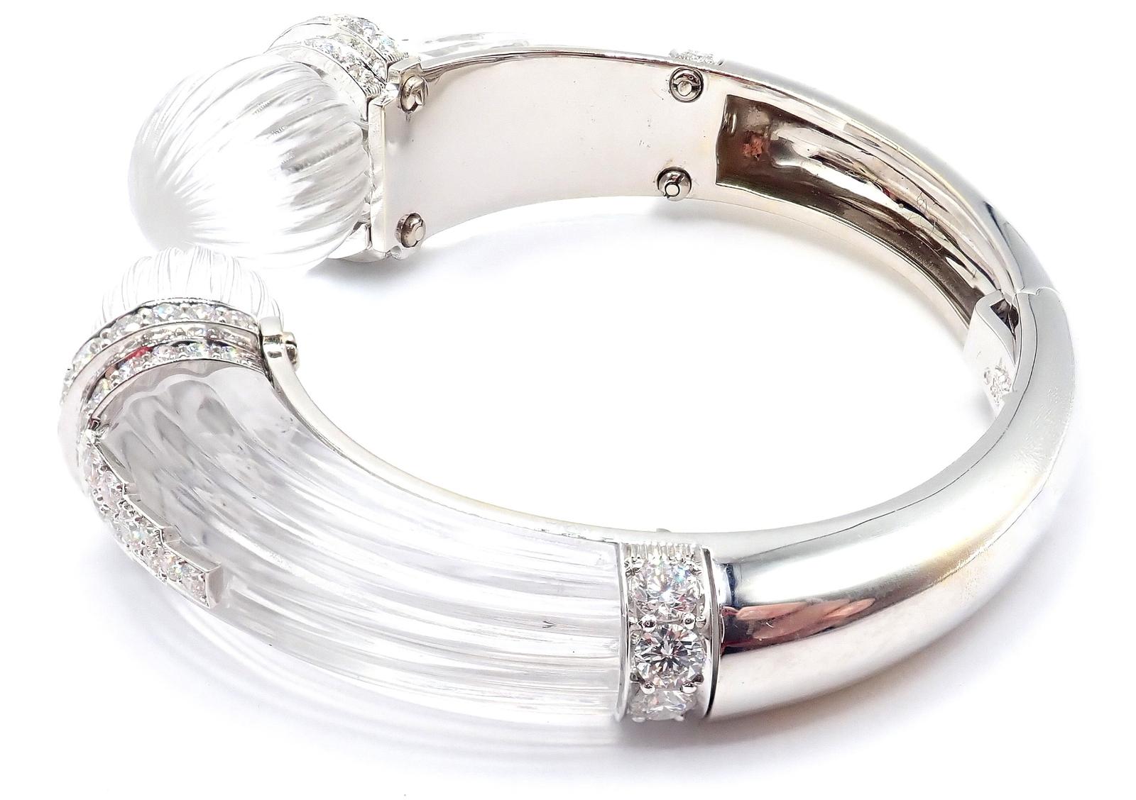 David Webb Bracciale con diamanti e cristalli di rocca in oro bianco e platino in vendita 7
