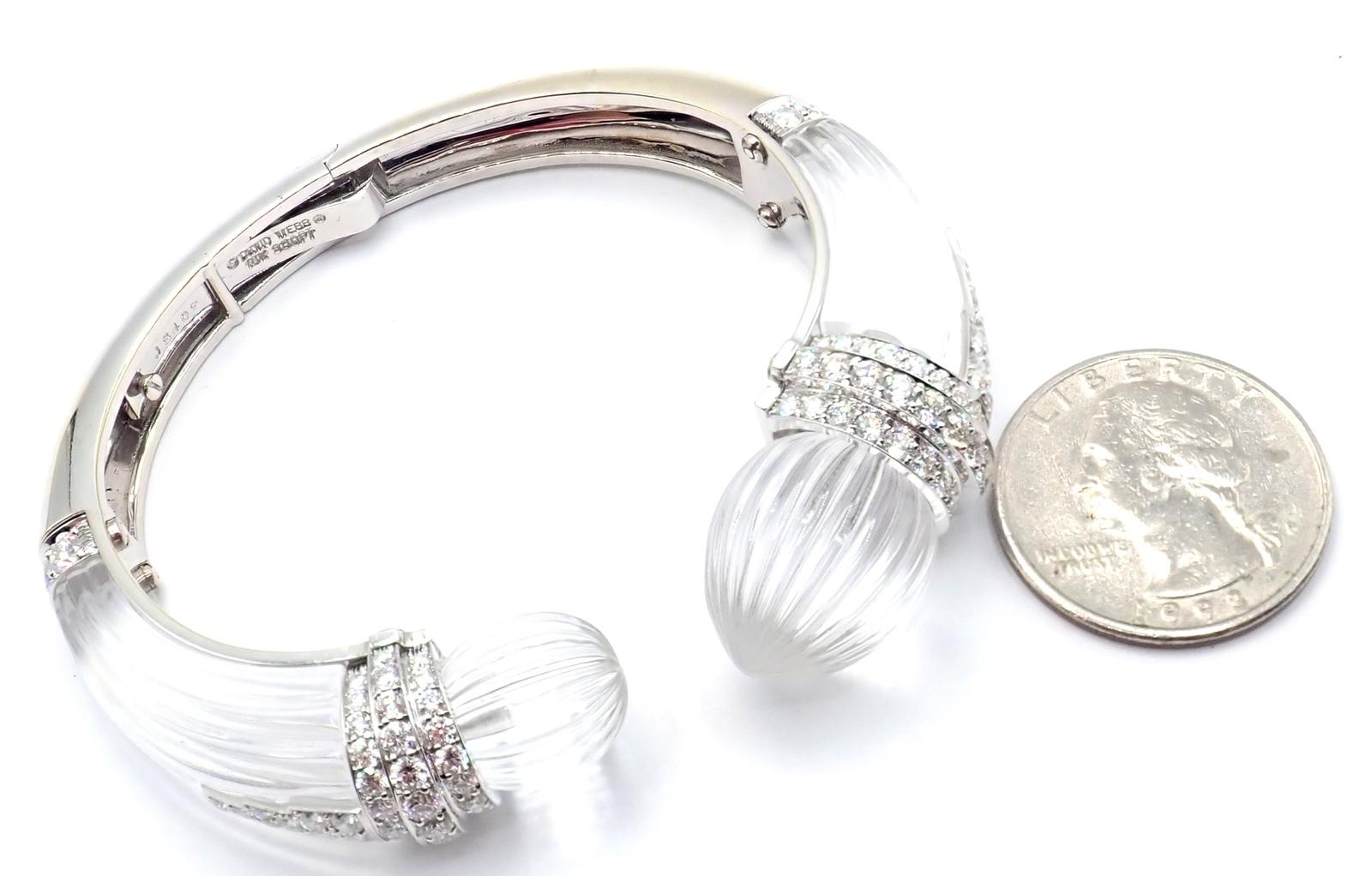 David Webb Bracciale con diamanti e cristalli di rocca in oro bianco e platino in vendita 9