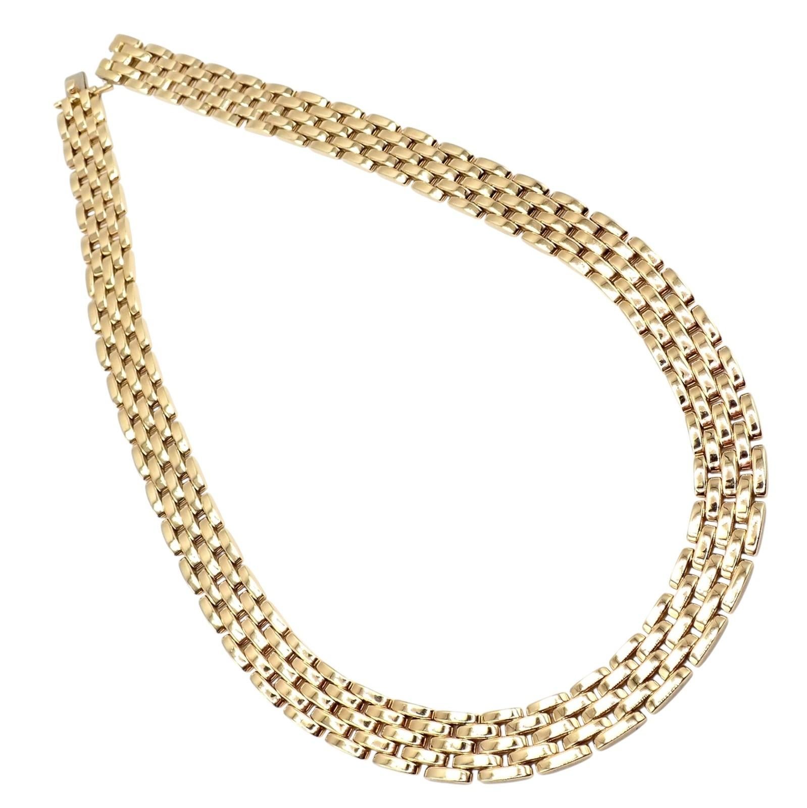 Cartier Maillon Panthere Collana a cinque file in oro giallo lunga 20