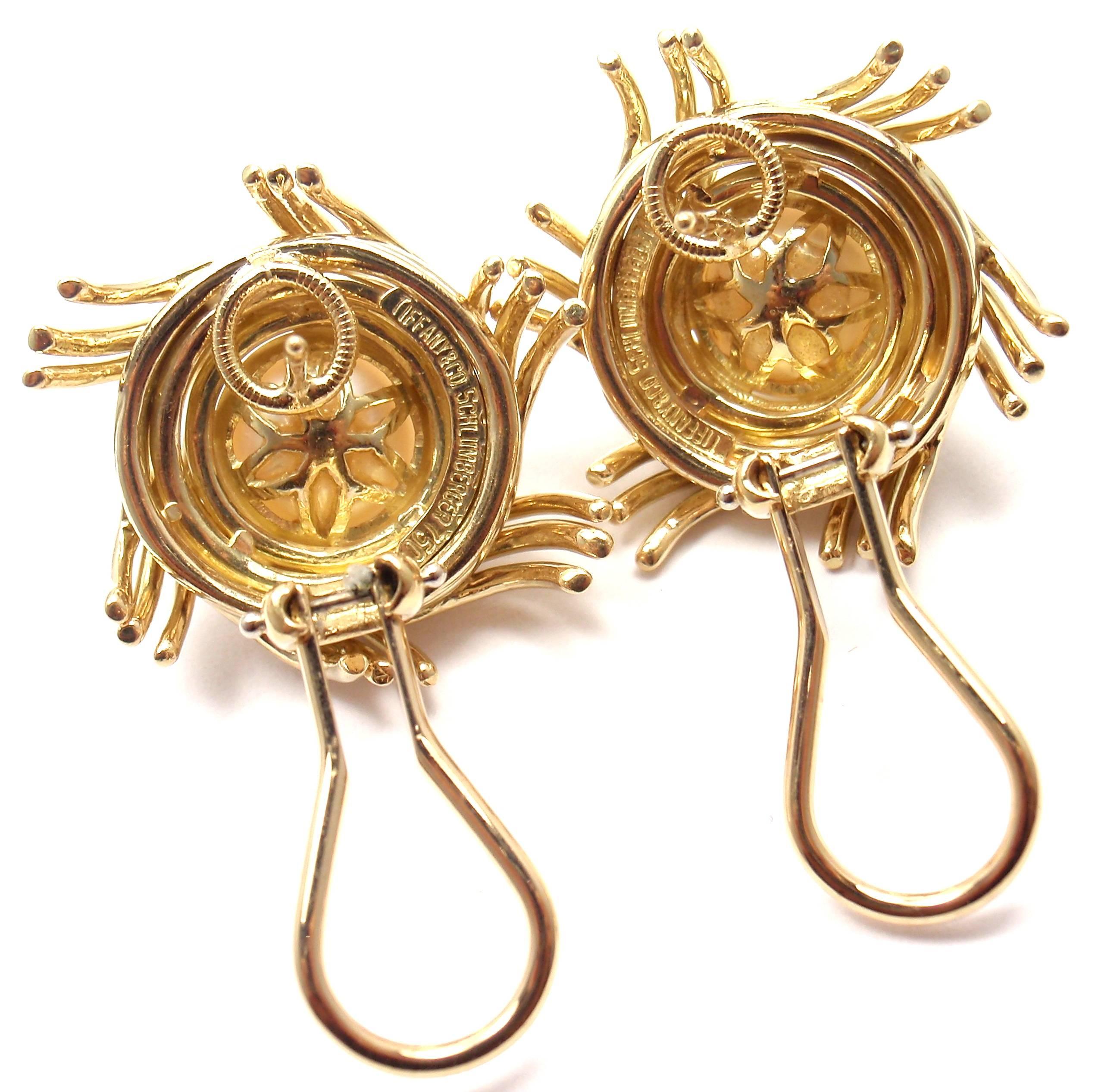 Tiffany & Co. Jean Schlumberger Pearl Yellow Gold Earrings 3