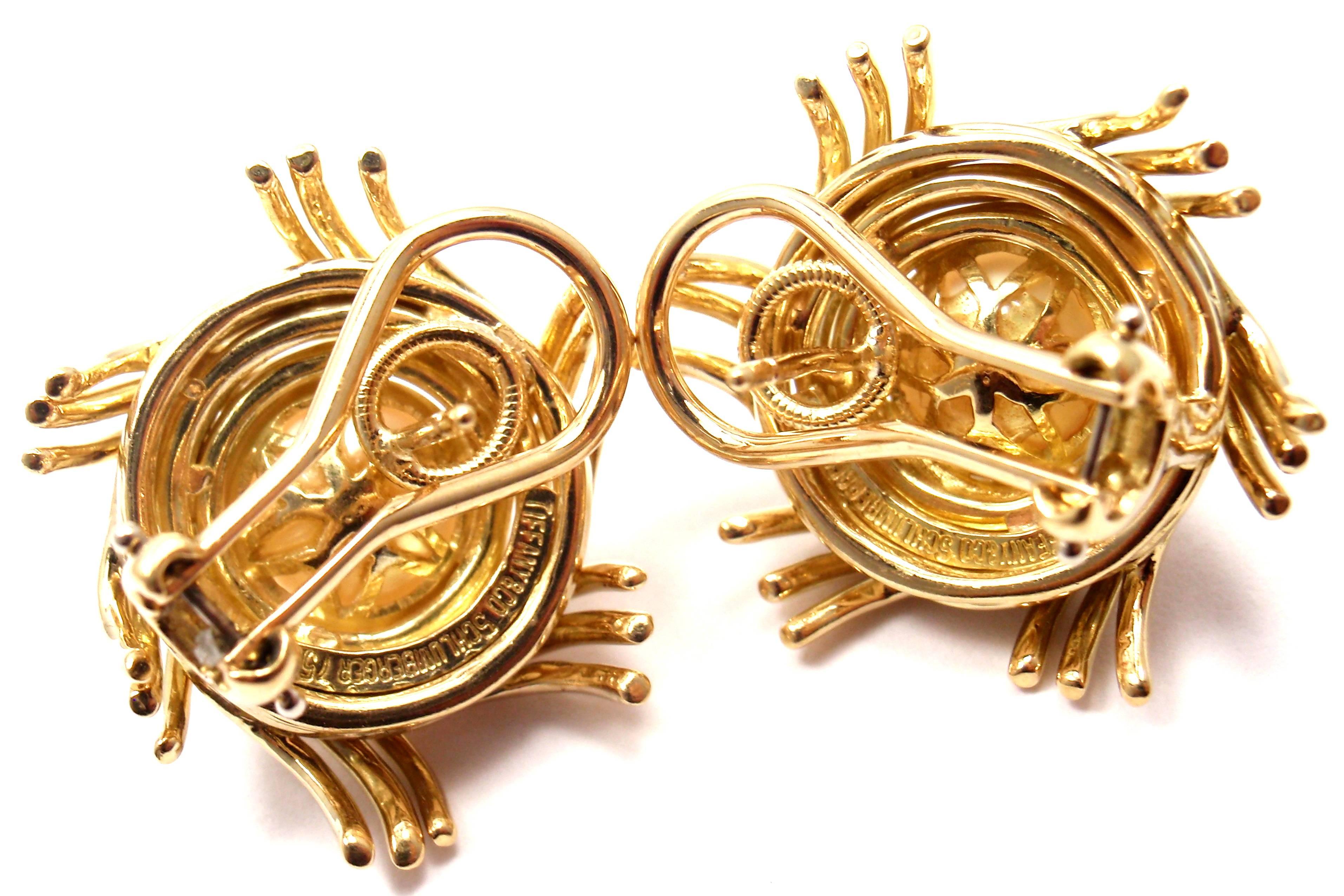 Tiffany & Co. Jean Schlumberger Pearl Yellow Gold Earrings 5