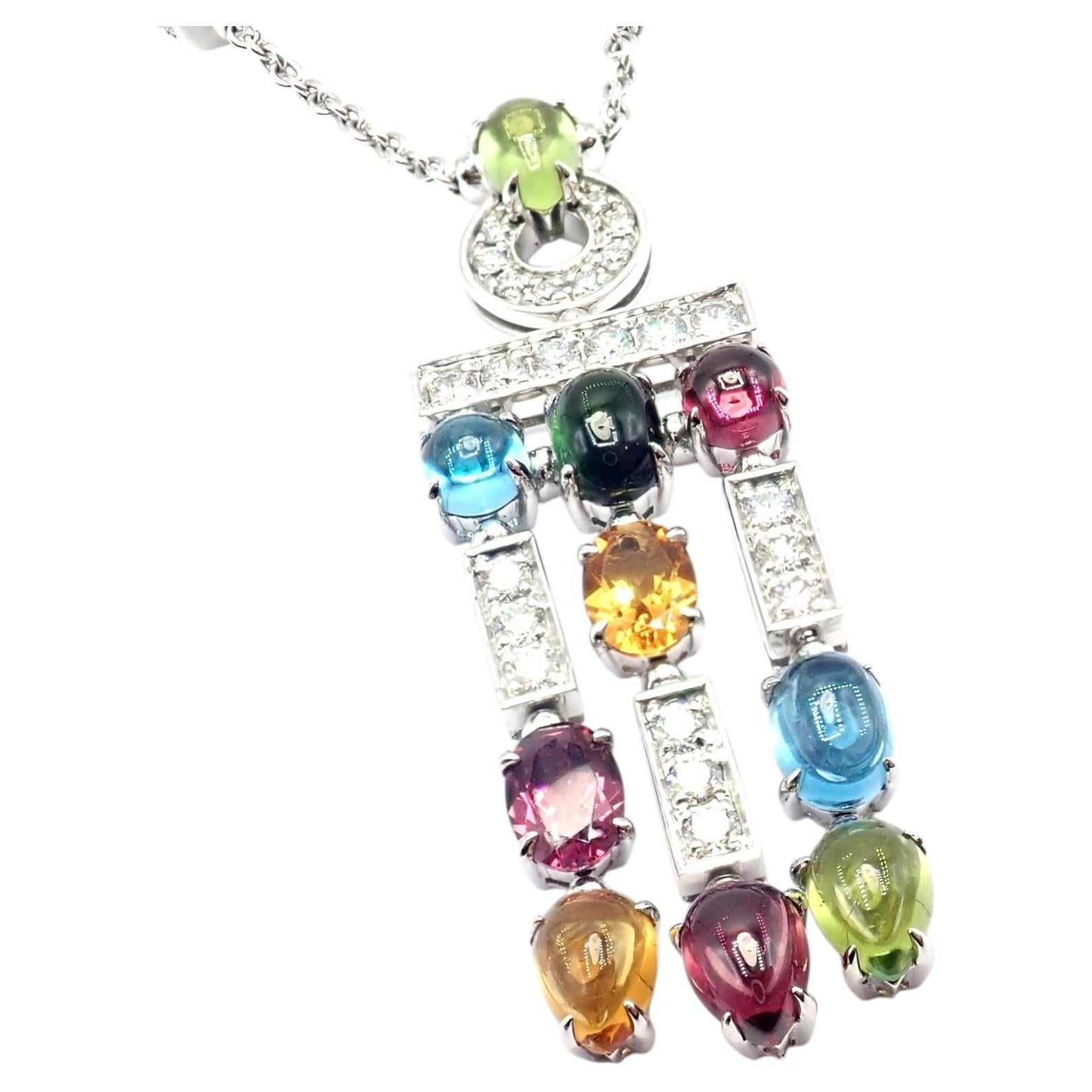 Bvlgari Bulgari Allegra Diamond Color Stones White Gold Necklace