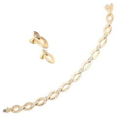 Cartier Diamond Diadea Yellow Gold Bracelet Earrings Set