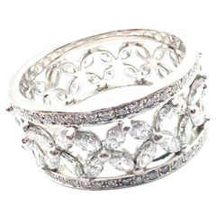 Tiffany & Co Victoria Platinum Diamond Wide Band Ring