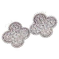 Van Cleef & Arpels White Gold Magic Alhambra Diamond Earrings