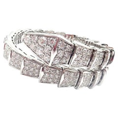 Bulgari Serpenti Viper White Gold Diamond Bangle Bracelet