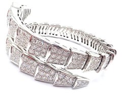 Bulgari Serpenti Viper White Gold Diamond Bangle Bracelet