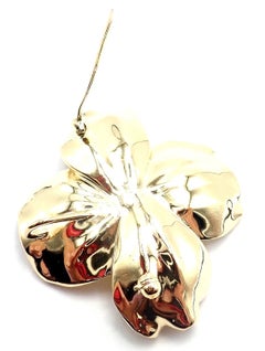 Tiffany & Co Dogwood Yellow Gold Diamond Pin Brooch Pendant