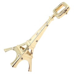 Louis Vuitton Large Eiffel Tower Diamond Charm Yellow Gold Pendant