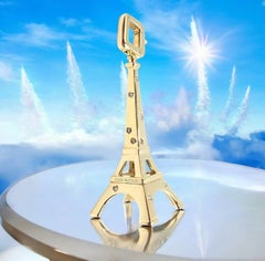 Louis Vuitton : grand pendentif « Tour Eiffel » en or jaune avec diamants Pendentif