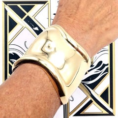 Bracelet manchette « Bone » de taille moyenne en or jaune Tiffany & Co Peretti