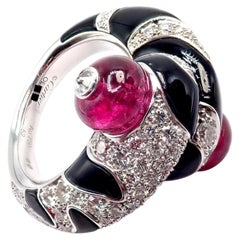 Bague Cartier « Beautés du Monde » en or blanc, diamants, rubellite et onyx
