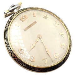 Tiffany & Co. Platinum Yellow Gold Enamel Merimont Pocket Watch 1940