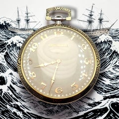 Tiffany & Co. Platinum Yellow Gold Enamel Merimont Pocket Watch 1940