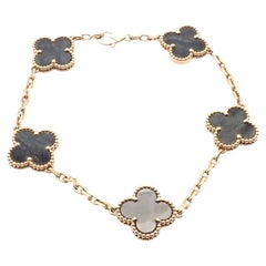 Van Cleef & Arpels Alhambra Rose Gold Obsidian Bracelet