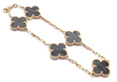 Van Cleef & Arpels Alhambra Rose Gold Obsidian Bracelet
