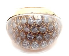 Cartier Myst de Cartier Ring aus Gelbgold mit Diamanten und Bergkristall in Kuppelform