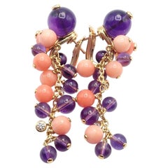 Boucles d'oreilles Cartier « Délices de Goa » en or rose, corail et diamants