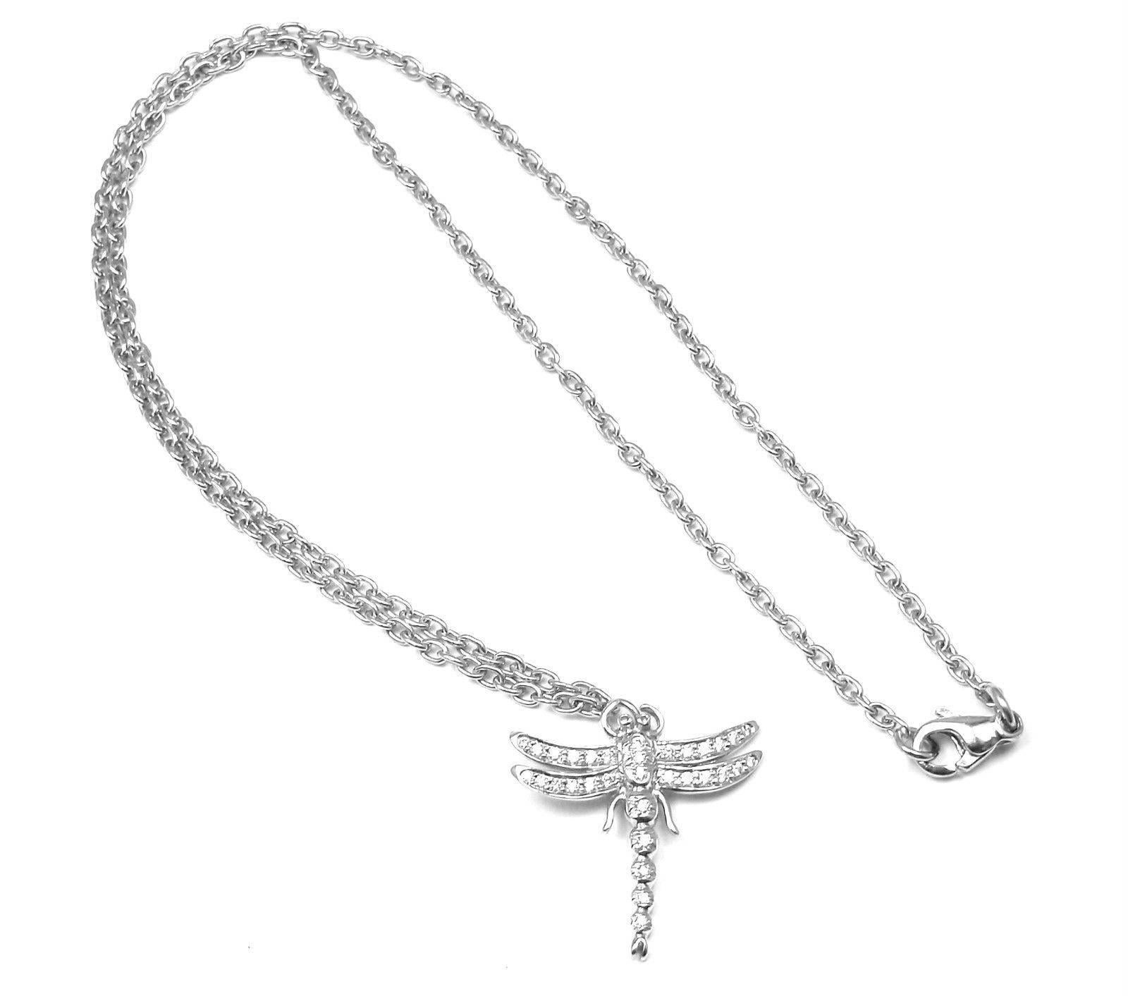 Tiffany & Co. Dragonfly Diamond Platinum Pendant Necklace 3