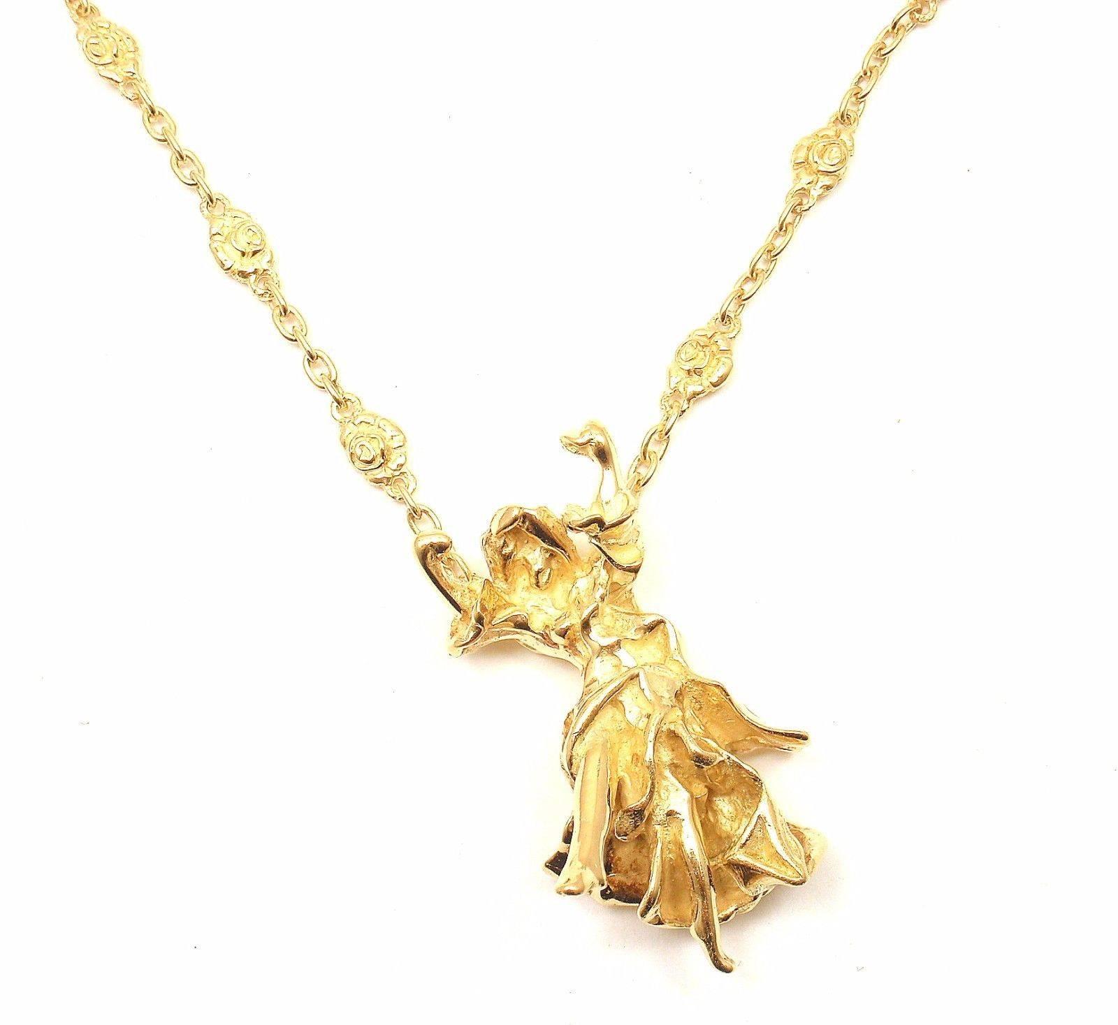 Women's or Men's Salvador Dali Carmen La Crotalos Yellow Gold Necklace Bracelet Set