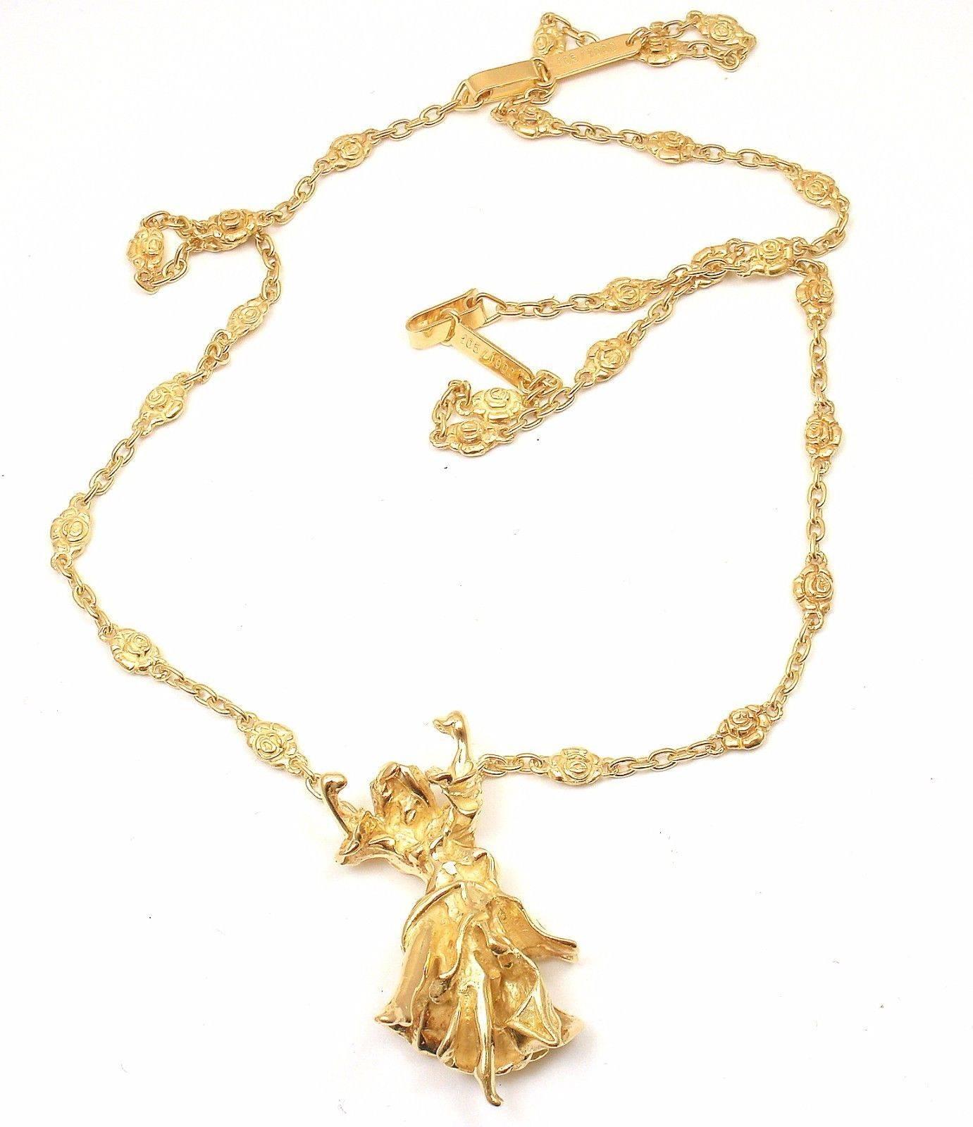 Limited Edition 18k Yellow Gold Salvador Dali Carmen La Crotalos Necklace Bracelet Set. 
This is a limited edition set from the 1980's, number 105 out of 1000 ever made.
Details: 
Length: 24.5