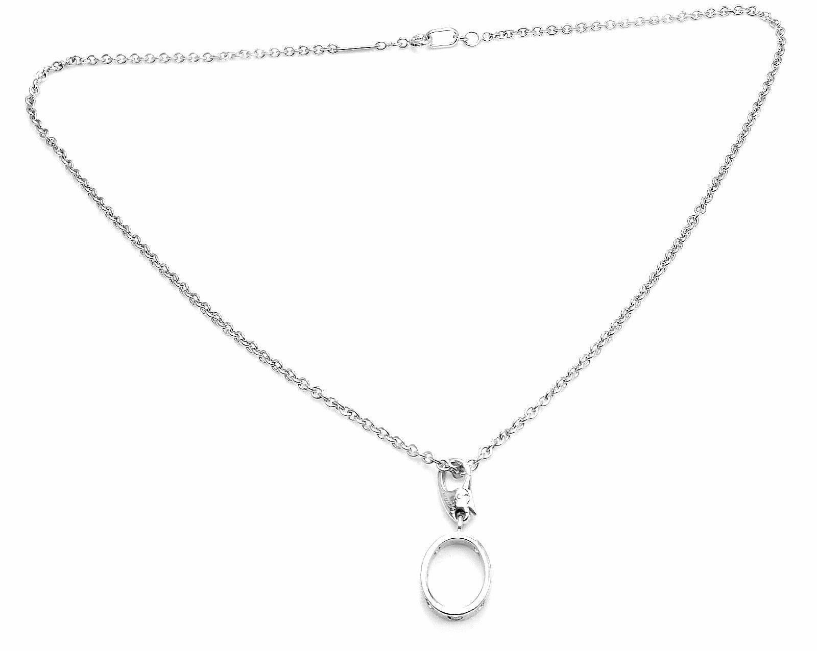 Women's or Men's Cartier Diamond Love White Gold Charm Pendant Necklace