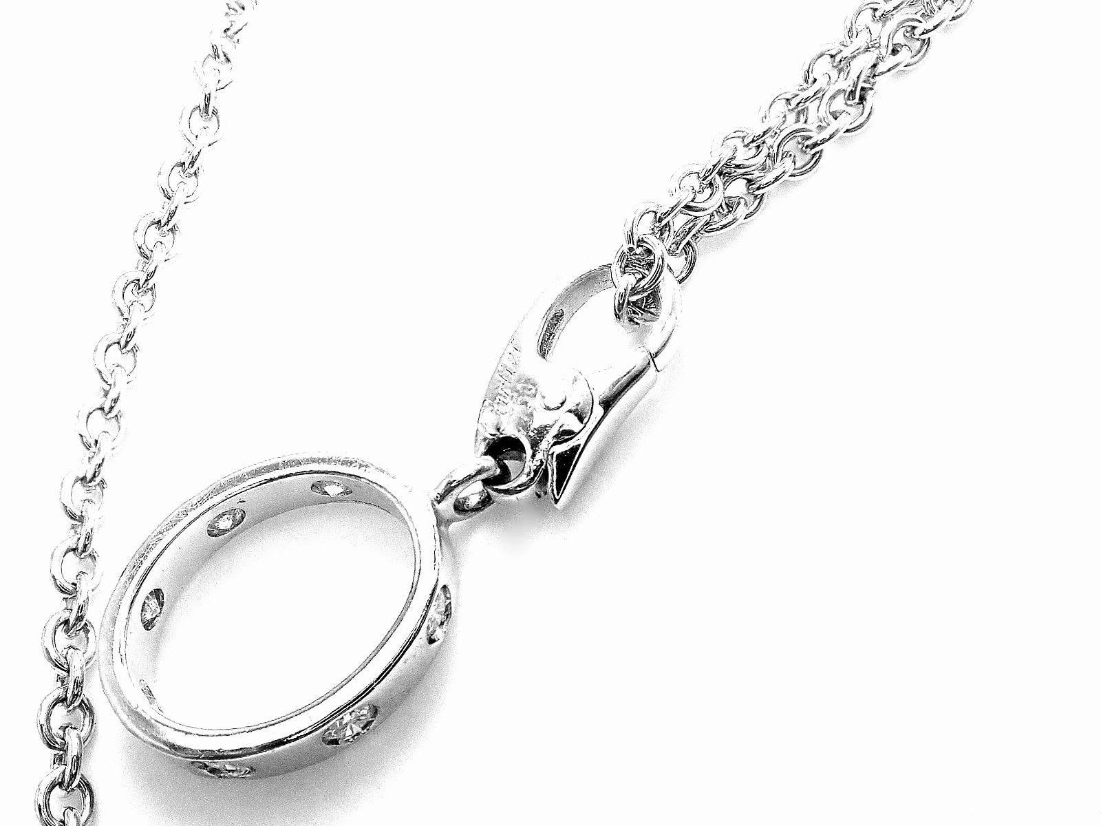Cartier Diamond Love White Gold Charm Pendant Necklace 1