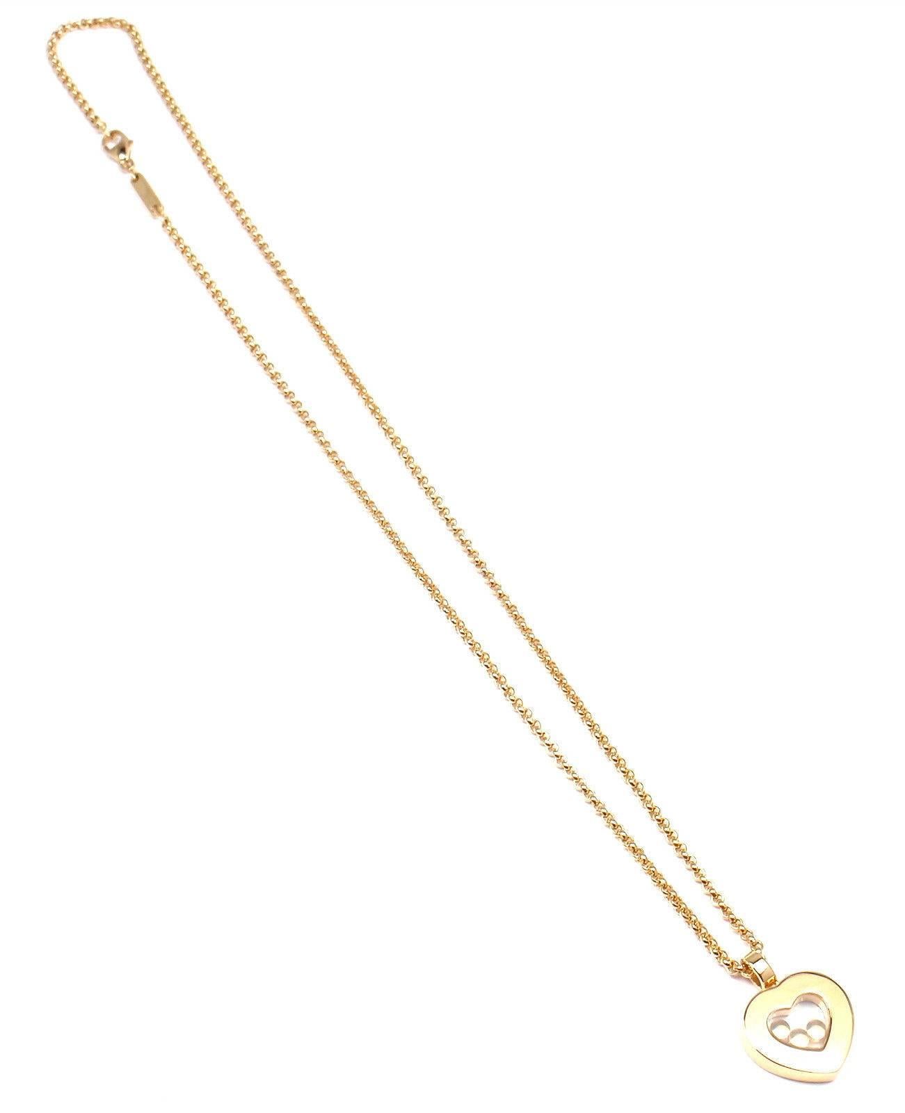 Chopard Diamond Happy Heart Yellow Gold Pendant Necklace 2