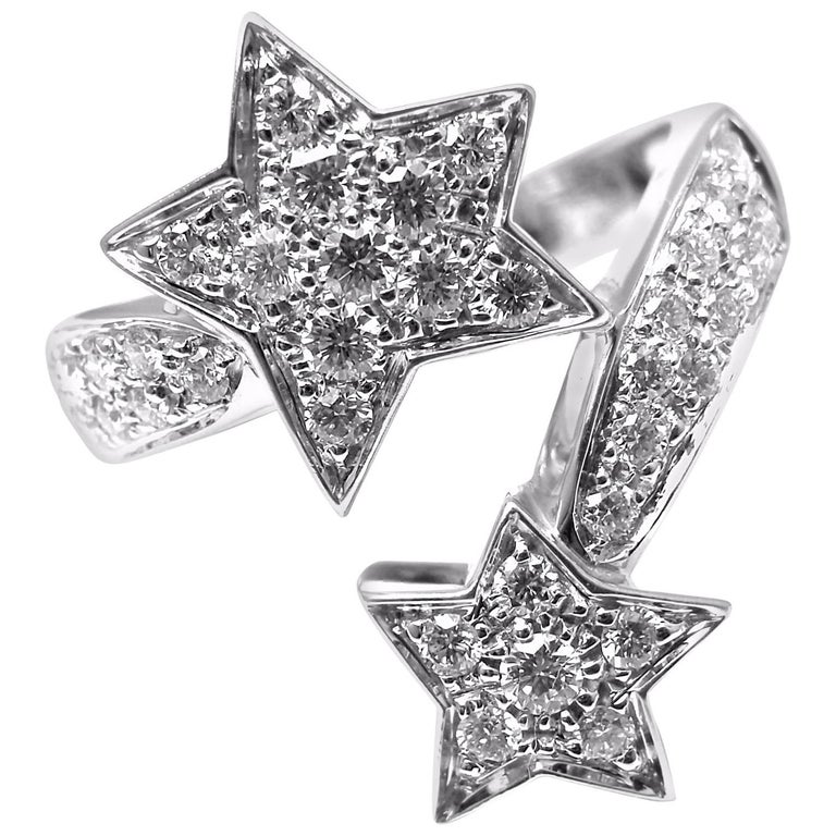 Chanel Comete Star 18K White Gold Ring