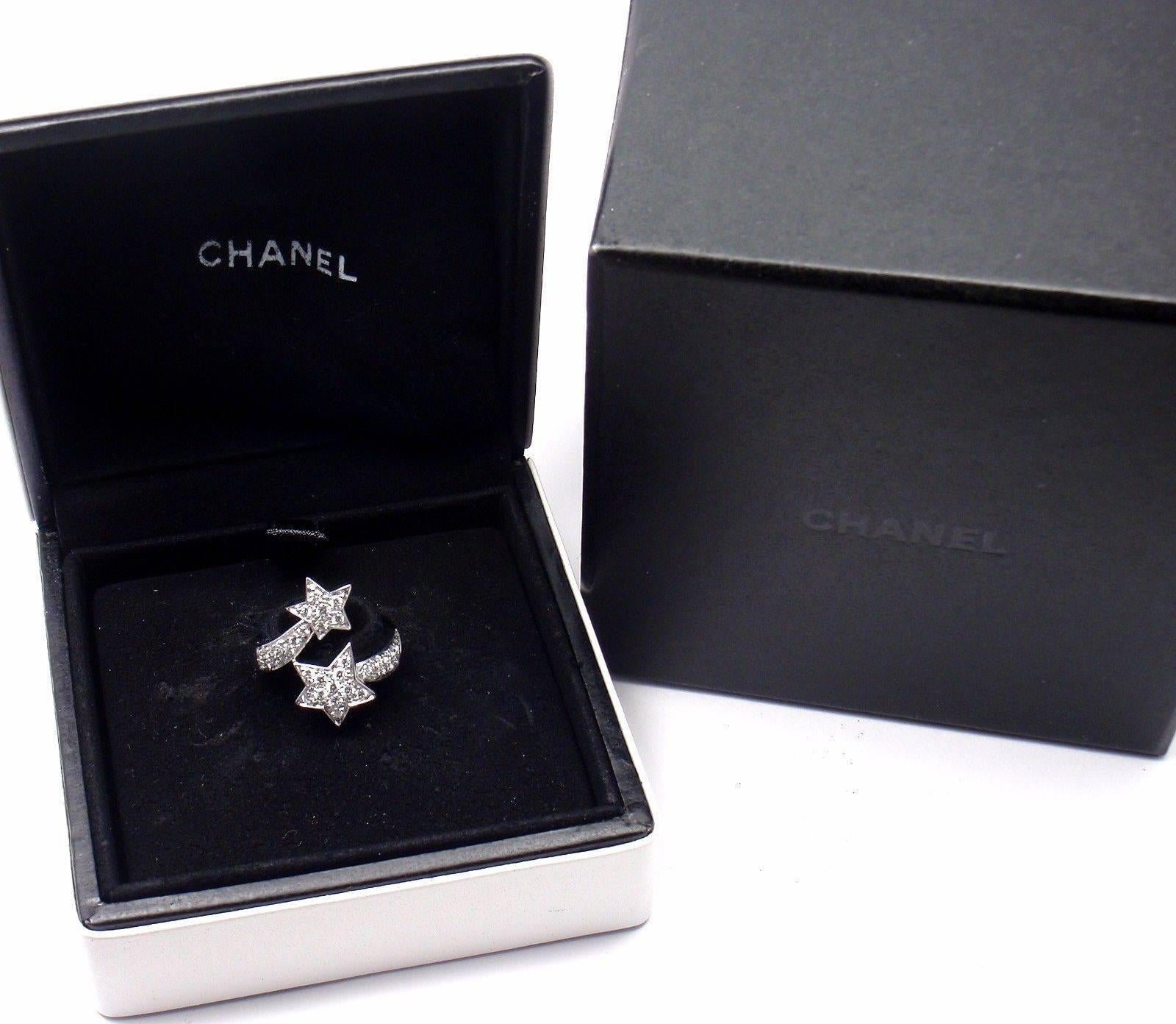 Women's or Men's Chanel Comete Diamond Gold Star Ring